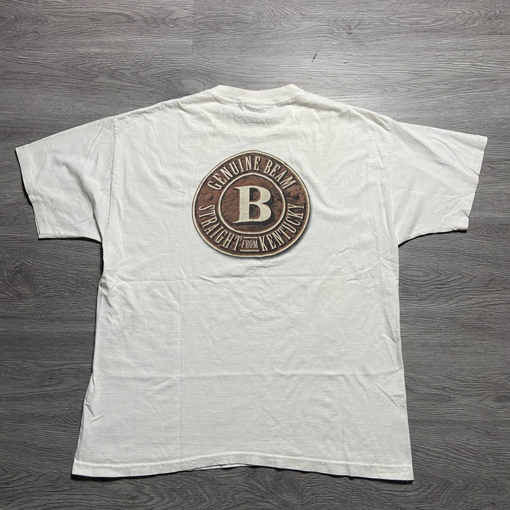 Vintage 90s Jim Bean Whisky Promo Tee Shirt Men XL